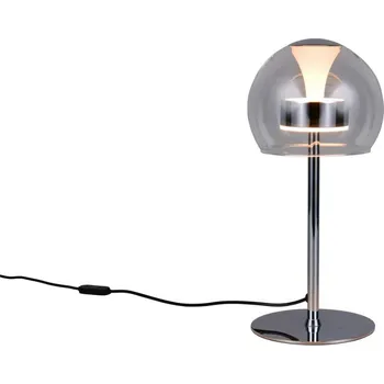 Lampička Trio T531610106 LED stolní lampička FLYNT | 8W integrovaný LED zdroj | 1x880lm | 2300+3000+4000K | s vypínačem | stmívač | chrom | čirá + sada - Trio LED žárovka 2x10W | E27 | 3000K | 806lm