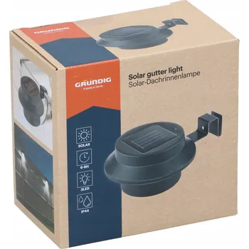 Venkovní osvětlení GRUNDIG Solární lampa na okap plot sloup apod. IP44 3 LED diody Ø12,5x6 cm černá