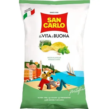 Slaná pochutina San Carlo chips pesto 150g