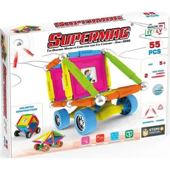 ostatní stavebnice SUPERMAG magnetická stavebnice Wheels 55ks