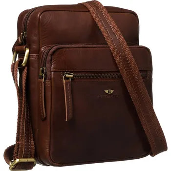 Pánská městská taška z přírodní hnědé kůže Barva: Hnědá