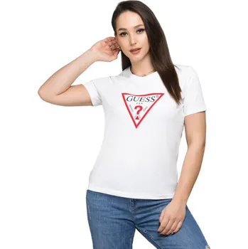 Dámské tričko GUESS DÁMSKÉ TRIČKO T-SHIRT SS CN ORIGINAL TEE WHITE W1YI1BI3Z14 G011 Velikost: M