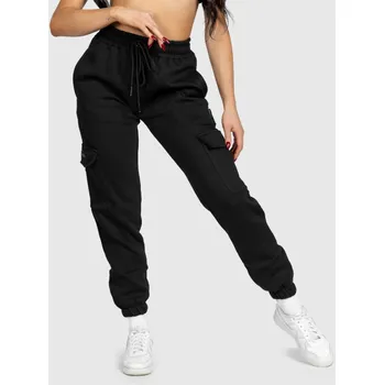 Dámské tepláky Iron Aesthetics Cargo, černé : Barva - Černá, Velikost - XS