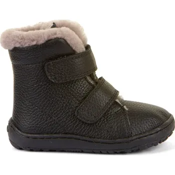 Dívčí zimní obuv FRODDO KOTNÍKOVÉ ZIMNÍ FURRY BOOT Black | Dětské zimní zateplené barefoot boty - 24