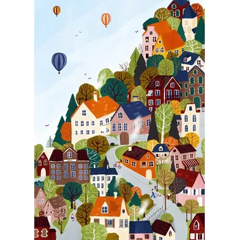 Puzzle Puzzle Lesní město 1000 dílků PIECES & PEACE