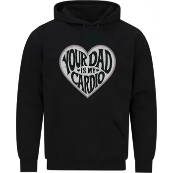 Pánská mikina Pánská mikina Tvůj táta je moje kardio (Velikost: 5XL, Barva: Černá)