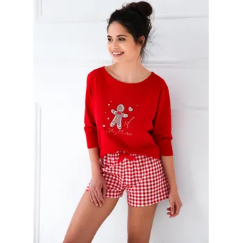 Dámské pyžamo Sensis pyžamo dámské Hazel - červená, M (Vánoční pyžamo dámské)