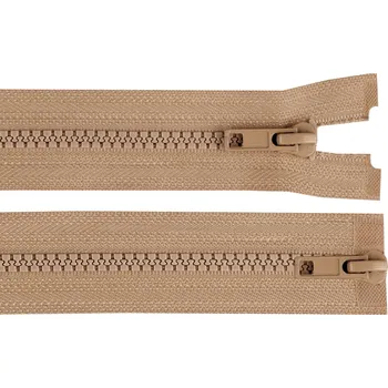 Zip Zip kostěný No 5 dělitelný 2 jezdce / dvoucestný 75 cm bundový, malé, 294 béžová