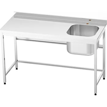Nerezový dřez vasegastro Nerezový stůl s dřezem vpravo 180x60x85cm, (dřez 45x45x30cm)