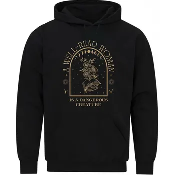 Pánská mikina Pánská mikina Vzdělaná nebezpečná žena (Velikost: 5XL, Barva: Černá)