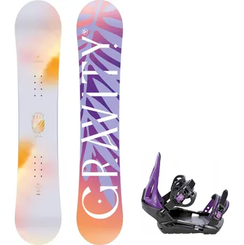Snowboard Gravity snowboards Snowboard komplet Gravity Mist 25/26 + vázání RAVEN S230 Black/Violet Velikost: 142 cm, Velikost vázání: S/M