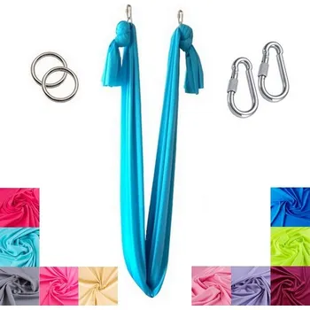 Hamaka – Síť na jógu, šíře 1,5 m, vč. kroužků a karabin, až 9 barev Tyrkysová