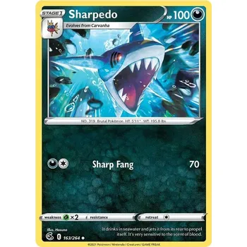 Karetní hra Sharpedo 163/264 - Fusion Strike Typ karty: Reverse Holo