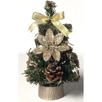 Vánoční dekorace Autronic Umělá vánoční dekorace 15 cm Stromeček ozdobený měděný