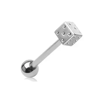 Piercing Piercing do brady hrací kostka ocel (Šperky z oceli)