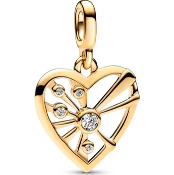Oblečení a móda Pandora Pozlacený přívěsek Srdce se slunečními paprsky Shine 763453C01 + 2 měsíce na vrácení zboží