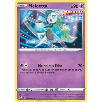 Sběratelská karetní hra Meloetta 124/264 - Fusion Strike Typ karty: Reverse Holo