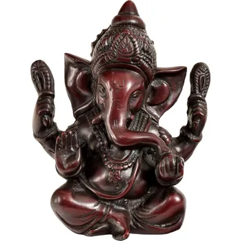 SANU BABU Ganéš sedící, tmavě červený, 14cm