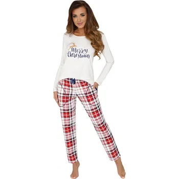 Dámské pyžamo Donna pyžamo dámské Merry - ecru, XXL (Vánoční pyžamo dámské)