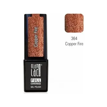 Umělé nehty GlamLac Gel lak měděný - 364 Copper Fire 6 ml