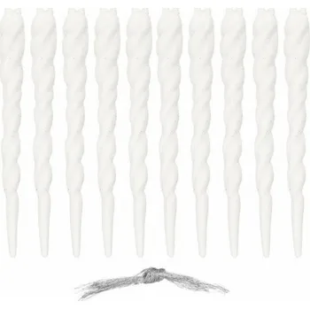 Vánoční ozdoba SPRINGOS Vánoční ozdoby - Rampouchy, bílé, sada 10ks