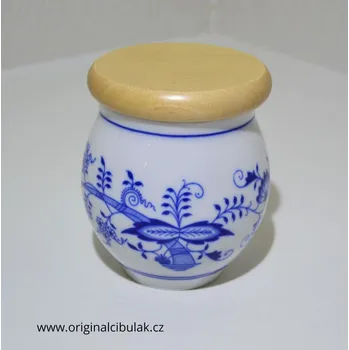 Dóza na potraviny Cibulák Dóza Baňák s dřevěným víkem MANDLE Originál Český porcelán Dubí