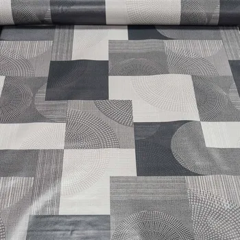 ubrus Ubrus PVC s textilním podkladem 240.02, šedý geometrický vzor, š.140cm (metráž)