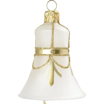 Vánoční dekorace Bella Rose Zvonek 7.2 cm bílá