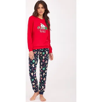 Dámské pyžamo Cornette pyžamo dámské 671/372 Home - červená, S (Vánoční pyžamo dámské)