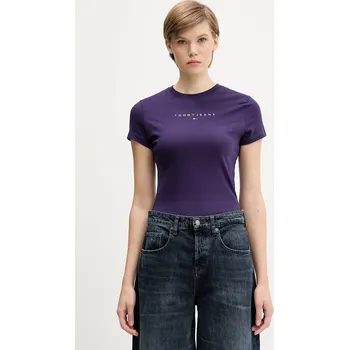 Dámské tričko Bavlněné tričko Tommy Jeans DW0DW21550 fialová 49X, vel. M