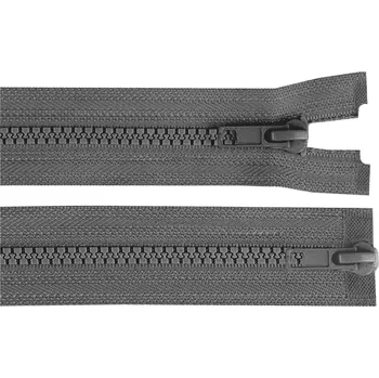 Zip Zip kostěný No 5 dělitelný 2 jezdce / dvoucestný 75 cm bundový, malé, 312 šedá neutrální