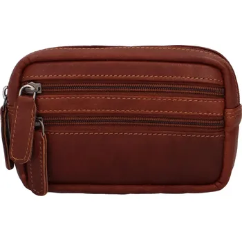 Outdoorové zavazadlo Pánská kožená kapsa na opasek světle hnědá - Greenwood Snedio hnědá