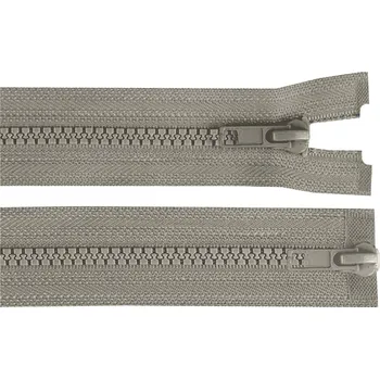 Zip Zip kostěný No 5 dělitelný 2 jezdce / dvoucestný 75 cm bundový, malé, 326 šedozelená sv.