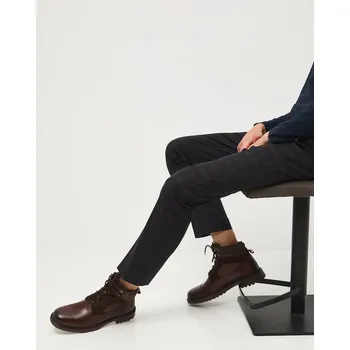 Pánské tenisky Vysoké kožené boty Medicine RW25-OBM608 hnědá 88X, EUR 45