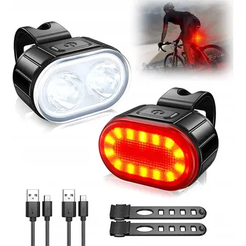 Cyklosvítilna Světla na kolo přední a zadní sada - LED světlo na kolo přední zadní ZESTAVA