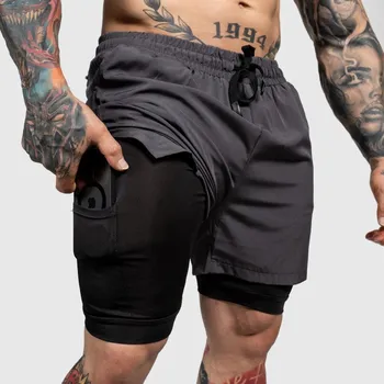 Pánské kraťasy Funkční šortky Iron Aesthetics SweatPro 2in1, tmavě šedé : Barva - Šedá, Velikost - 2XL