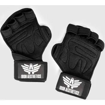 Fitness rukavice Fitness rukavice Iron Aesthetics Crossfit, černé : Barva - Černá, Velikost - L