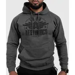 Fitness mikina bez zipu Iron Aesthetics Force, Charcoal Grey : Barva - Šedá, Velikost - 2XL