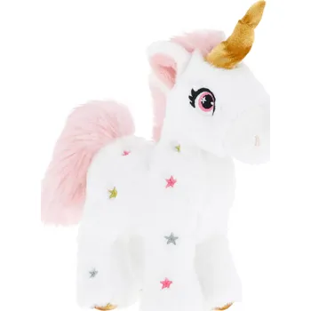 plyšák Keeleco jednorožec bílý 16 cm – eko plyšová hračka
