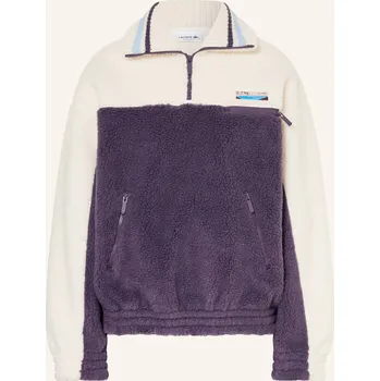 Dámské oblečení Lacoste Dámská Bunda Přes Hlavu Z Plyše, režná / tmavě...