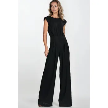 Dámský overall Overal z rayonu s palazzo nohavicemi KM42 Barva: Černá, Velikost: S