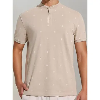 Pánské tričko Sinsay - Tričko s celoplošným potiskem - béžová - 7356F-08X - 7356F-08X-3XL