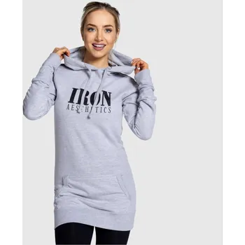 Dámská mikina Dámská mikina Iron Aesthetics Longline, šedá : Barva - Šedá, Velikost - XS