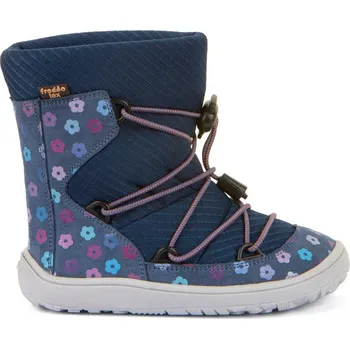 Dívčí zimní obuv FRODDO ZIMNÍ TEX TRACK WOOL Denim+ | Dětské zimní zateplené barefoot boty - 31