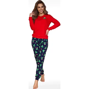 Dámské oblečení Cornette pyžamo dámské 671/419 Christmas Tree - červená, XXL (Vánoční pyžamo dámské)
