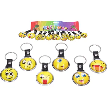 Klíčenka se smajlíkem – třpytivý oboustranný přívěsek 4 cm