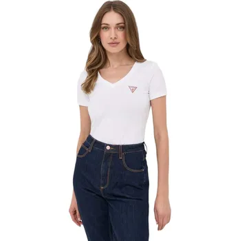 Dámské tričko GUESS DÁMSKÉ TRIČKO T-SHIRT SS VN MINI TRIANGLE WHITE W2YI45J1314 G011 Velikost: L