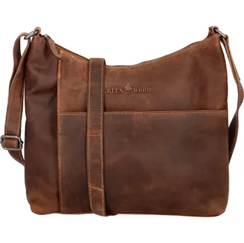 Kabelka Dámská kožená kabelka přes rameno hnědá - Greenwood Ammi 2 hnědá