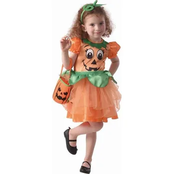 Karnevalový kostým Dětský kostým s motivem dýně (šaty, čelenka, kabelka), velikost 92/104 cm GoDan S.A.
