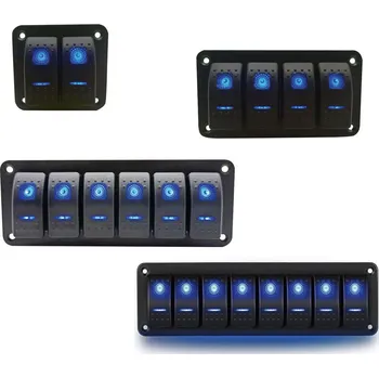 Člun NUTICHE Vodotěsný panel LED s modře podsvícenými přepínači Varianta: 3x ON-OFF + 1x(ON)-OFF